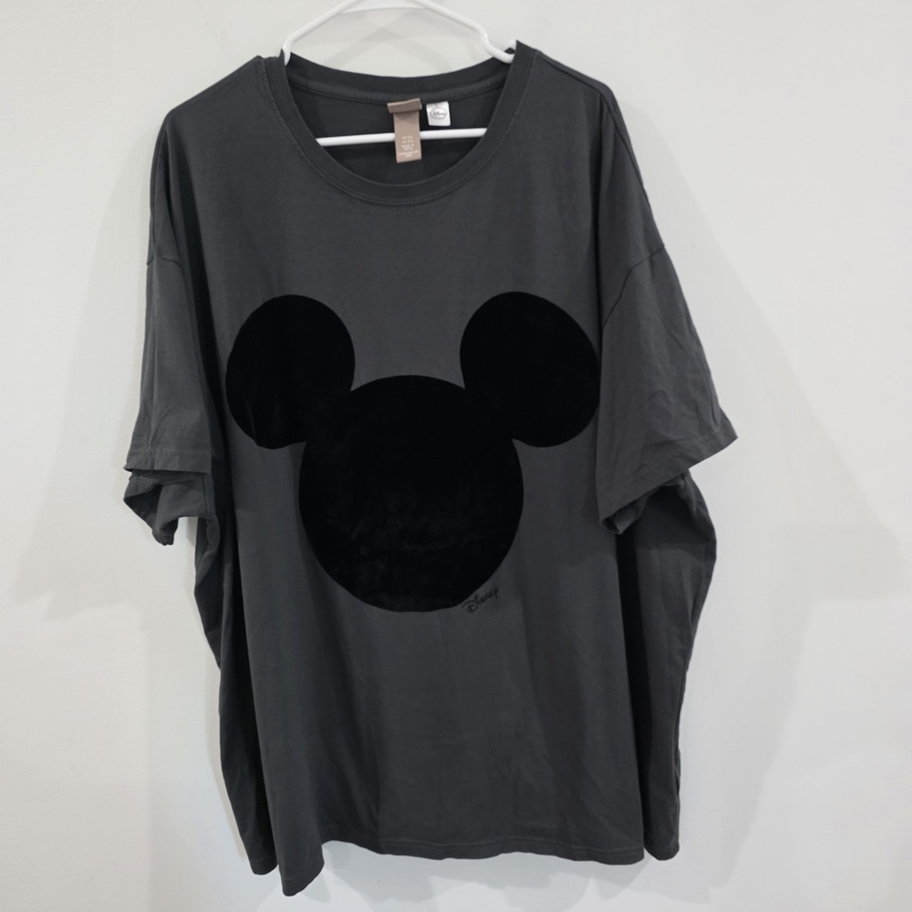 Disney Hm Womens Mickey Mouse T Shirt Size 3XL Gray Kidcore